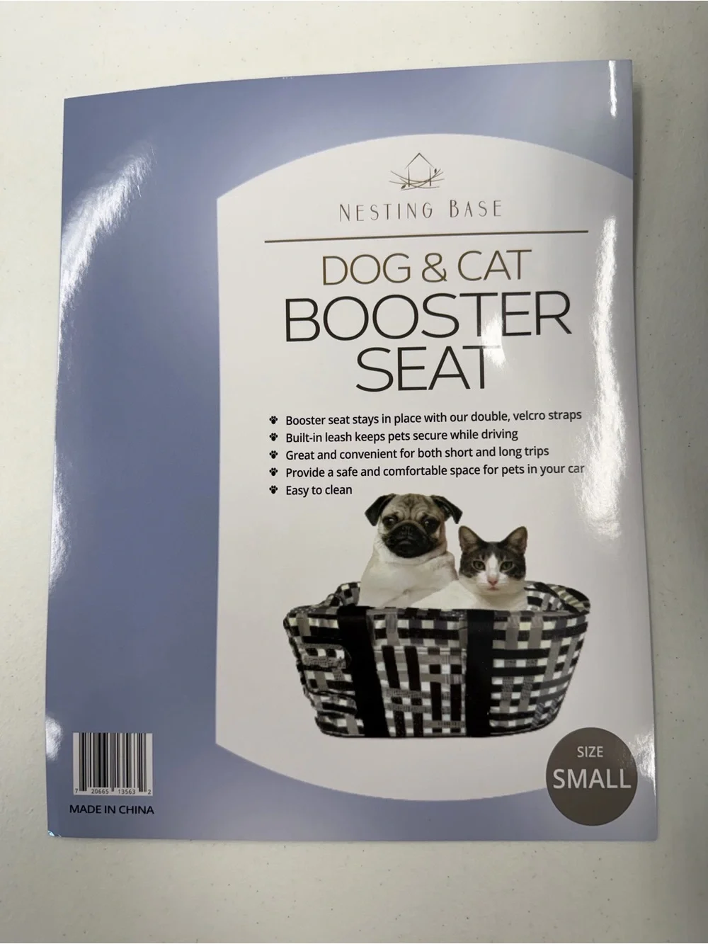 Dog Car Booster Seat - Black & White Pattern